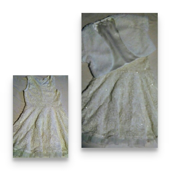 Holiday Sparkle White Dress Girl